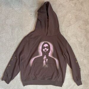 Brown Sp5der Hoodie Size L
